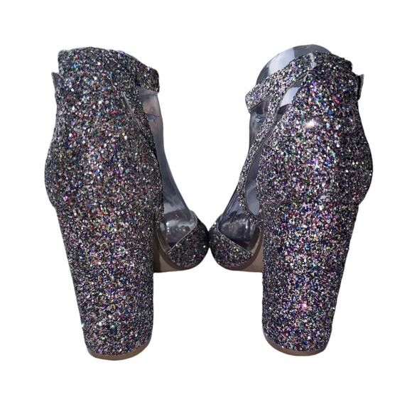 Betsey Johnson Womens Glissten Ankle Strap Glitter 4” Heel Sandals, Size 8.5 - Picture 8 of 11